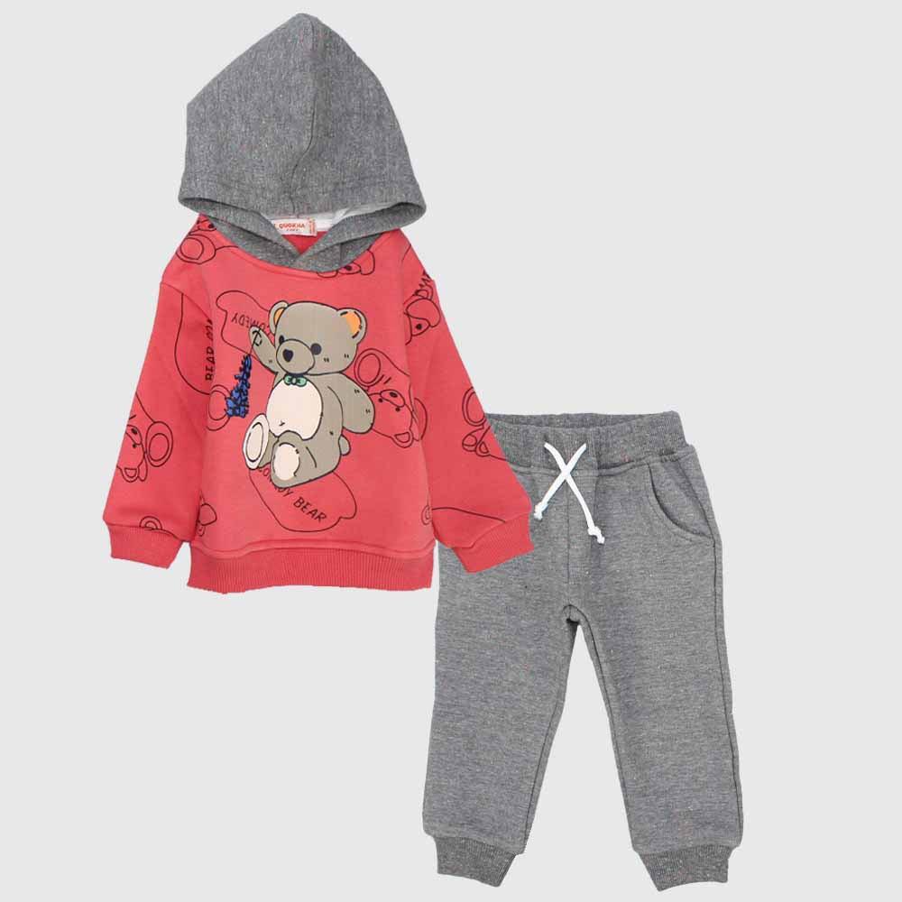 Happy Bear 2-Piece Hooded Outfit Set - Ourkids - Quokka