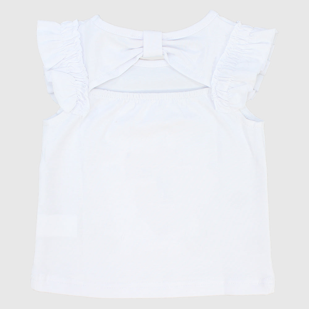 Happy Girl Ruffled Shoulders Sleeveless T-Shirt - Ourkids - Quokka