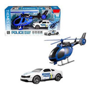 Police Rescue Series Air Police Helicopter and Car Set (Light & Sound)