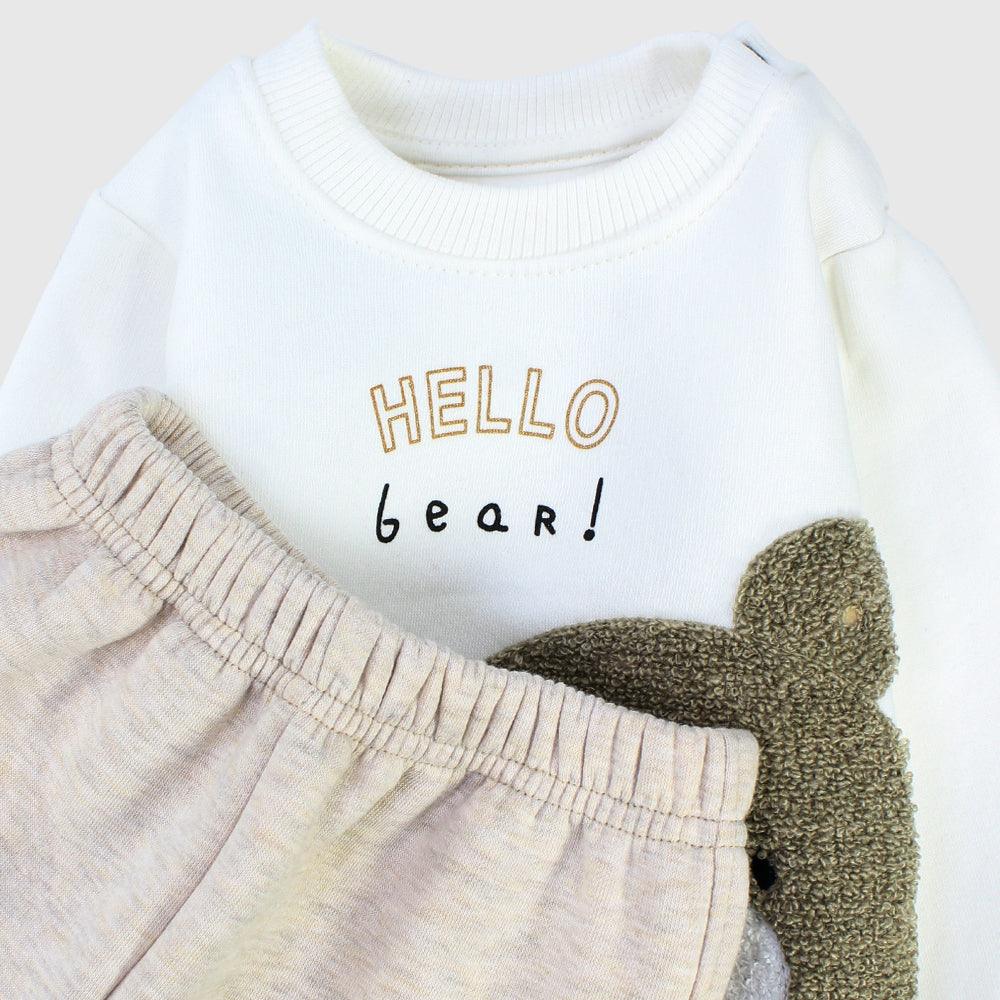 Hello Bear Long-Sleeved Fleeced Pajama - Ourkids - JOKY