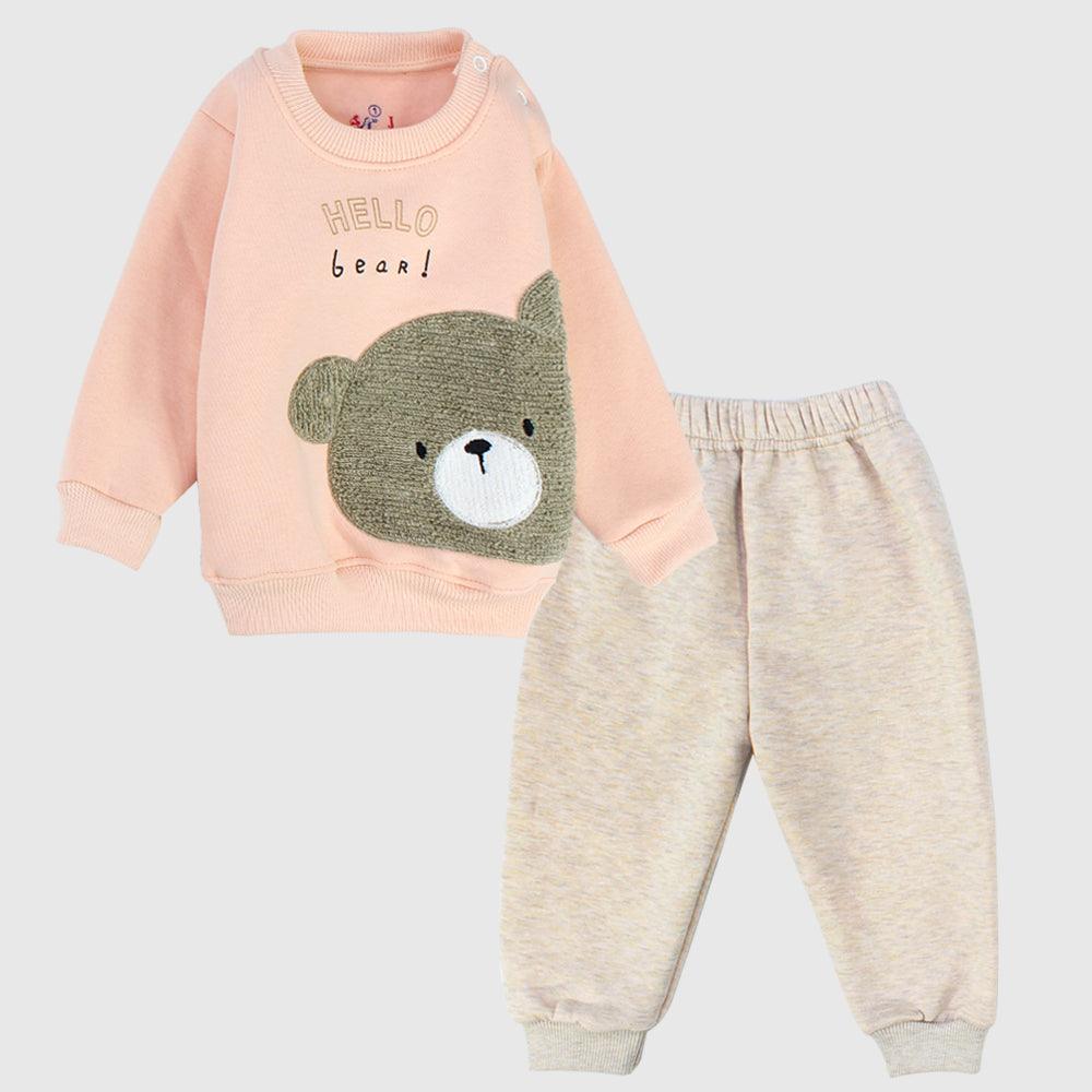 Hello Bear Long-Sleeved Fleeced Pajama - Ourkids - JOKY