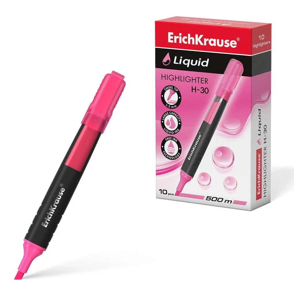 Highlighter ErichKrauseÂ® Liquid H-30, ink color: pink - Ourkids - Erich Krause