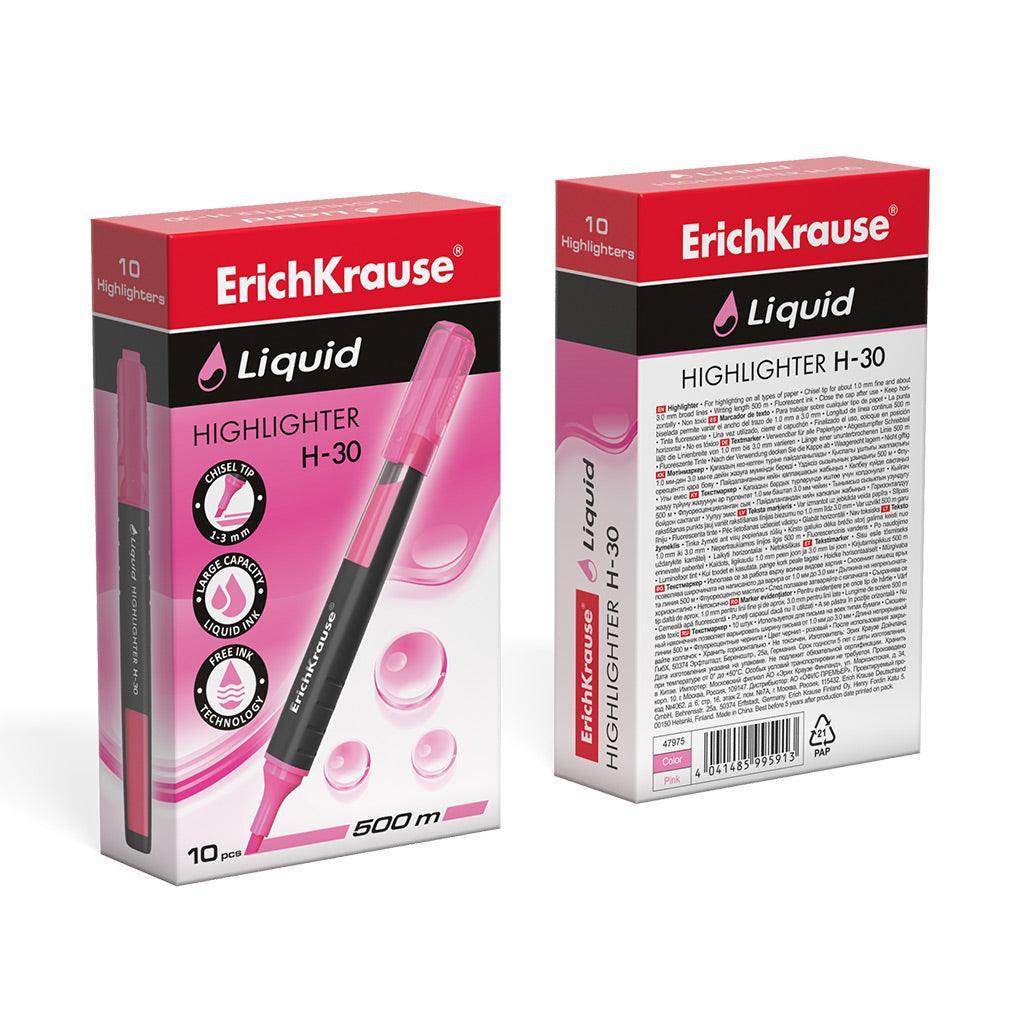 Highlighter ErichKrauseÂ® Liquid H-30, ink color: pink - Ourkids - Erich Krause