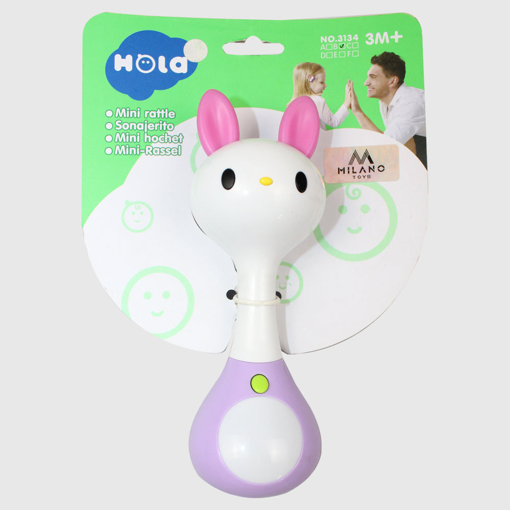 Hola Rabbit-Shaped Mini Rattle - Ourkids - Hola