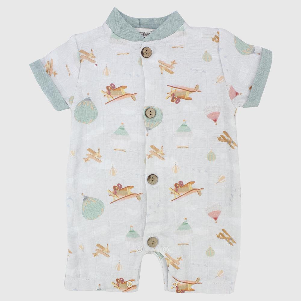 Hot Air Balloon Short-Sleeved Romper - Ourkids - Berceau