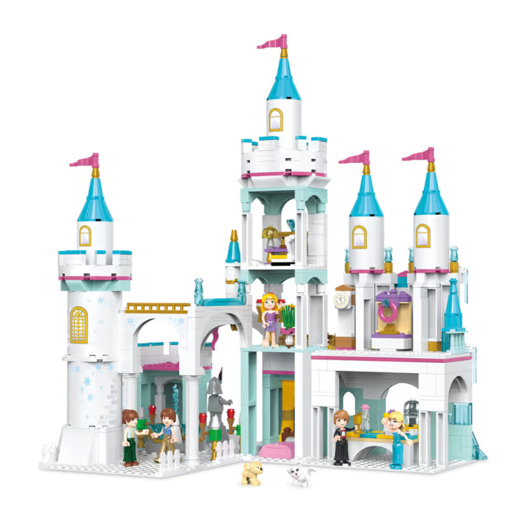 Cogo Fairytale Dream Winter Castle Building Block Set – 928 Pcs - Toys