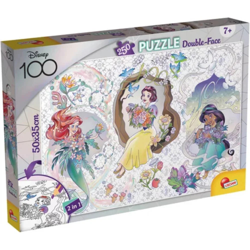 Lisciani Princess Double-Face Puzzle – 250 Pieces (Disney 100 Edition) - Toys