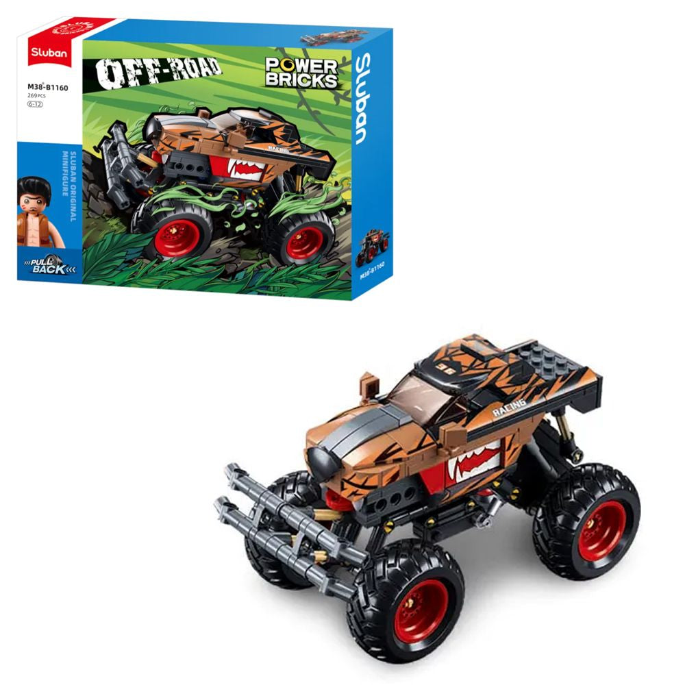 Sluban Power Bricks Off Road Bigfoot Orange Vehicle - 269Pcs - Toys