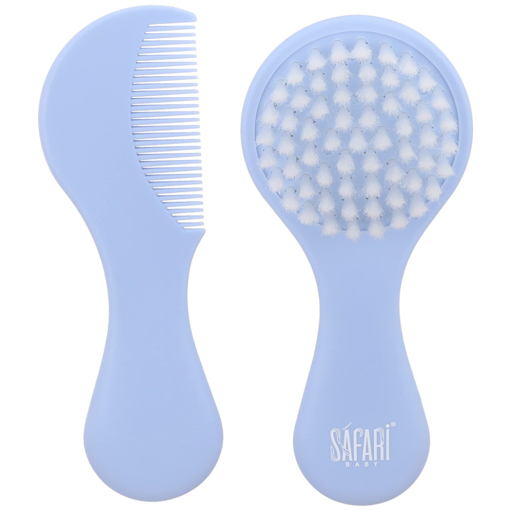 Safari Baby Soft Brush & Comb – Blue