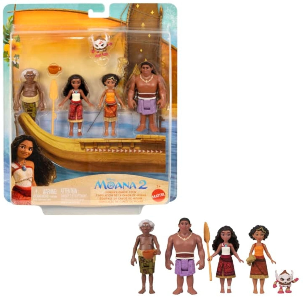 Disney Moana 2 Moana's Canoe Crew Playset With 5 Small Dolls & 3 Accessories, Inspired By The Movie - OKO