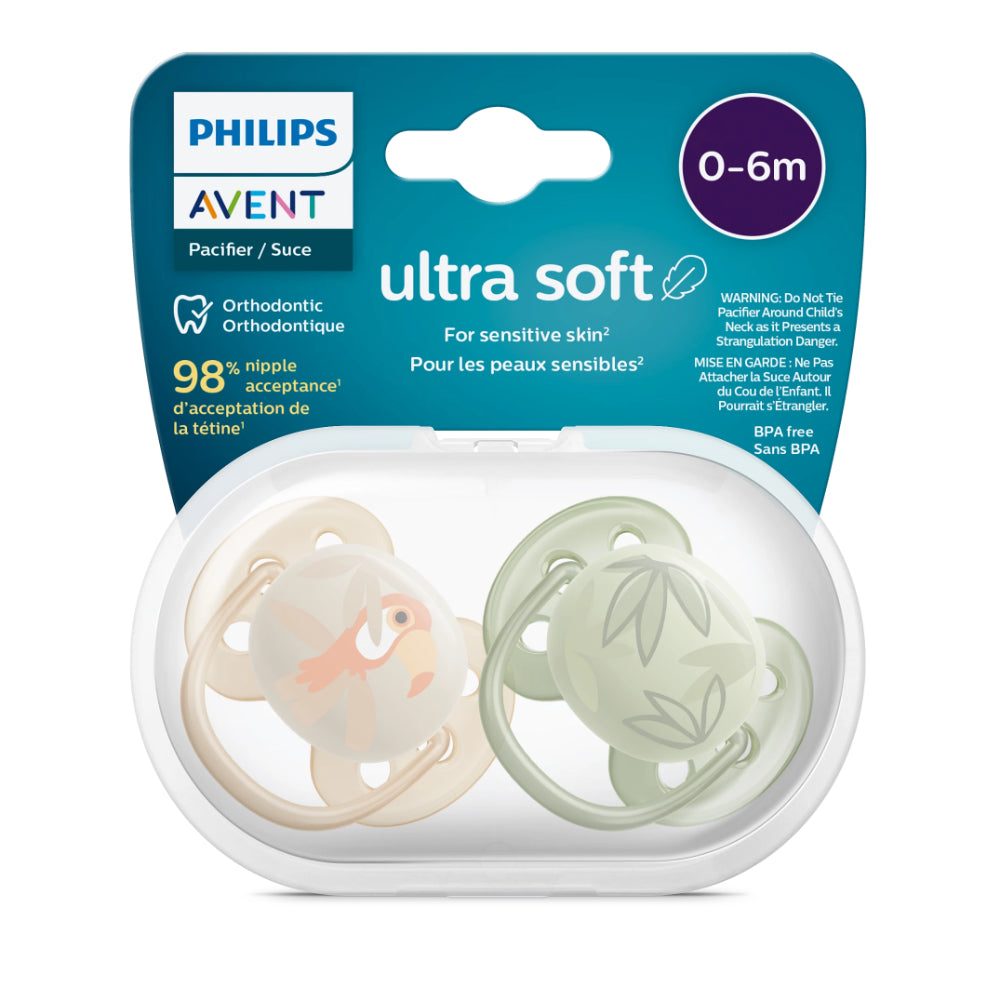 Philips Avent Ultra Soft Pacifier for Baby Boys 0–6 Months – 2 Pack - Baby Essentials