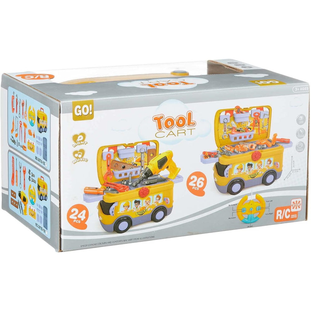 مجموعة لعب عربة الأدوات التي يتم التحكم فيها عن طريق الراديو - 26 قطعة