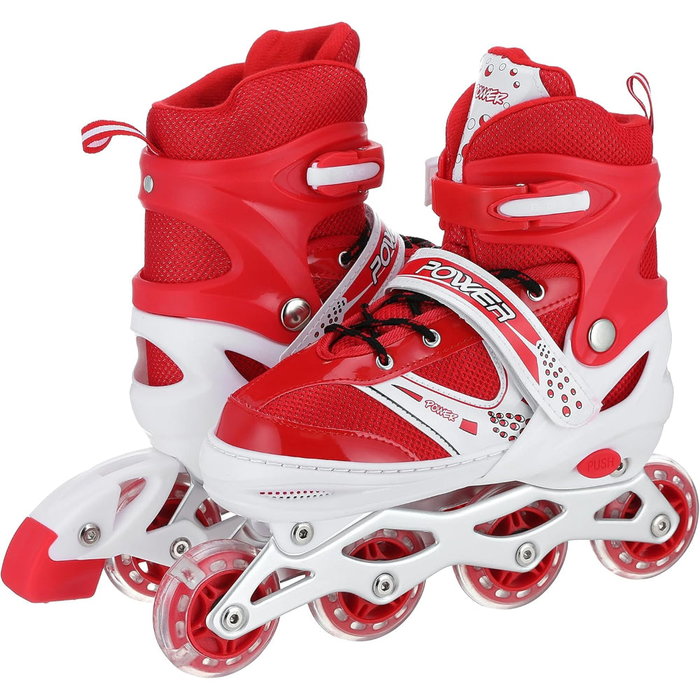 Power Superb Adjustable Roller Skate Shoes – 2 Rows, 4 Wheels