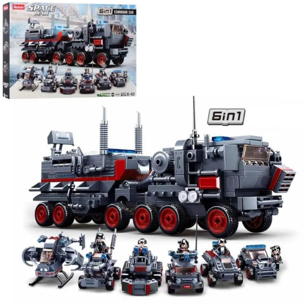 Sluban 6-in-1 Space War Command Vehicle - 557Pcs