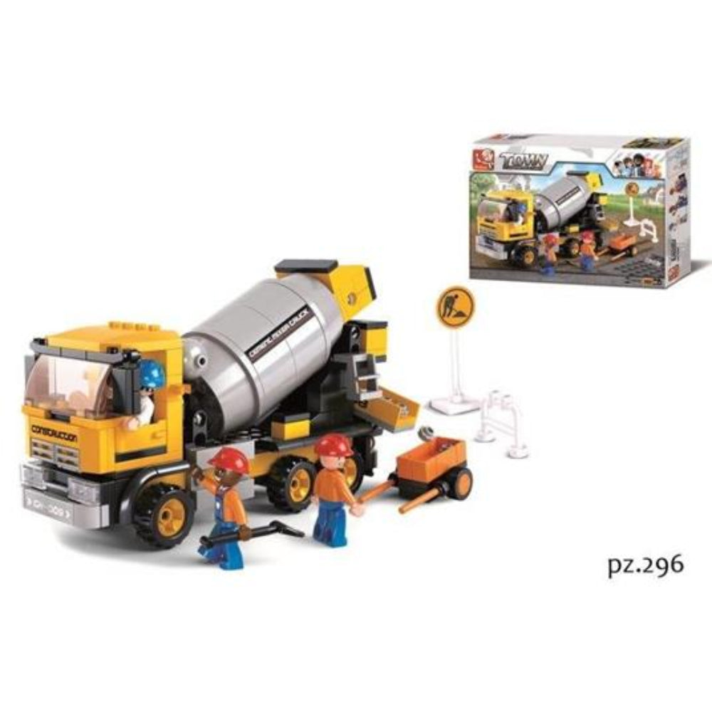 Sluban Town Construction Concrete Mixer Truck Building Blocks Set - 248 Pcs - Toys