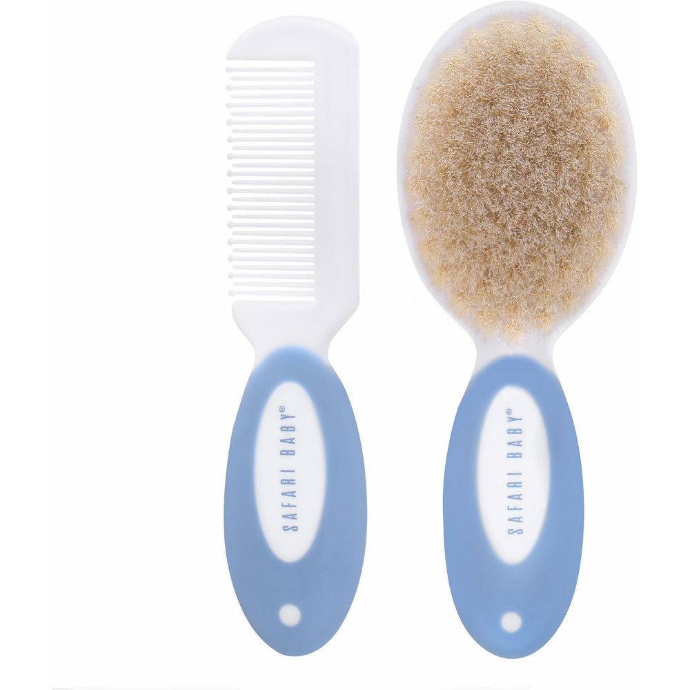 Safari Baby Soft Brush & Comb – Baby Blue - Baby Essentials