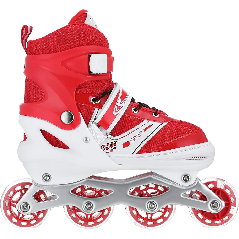 Power Superb Adjustable Roller Skate Shoes – 2 Rows, 4 Wheels