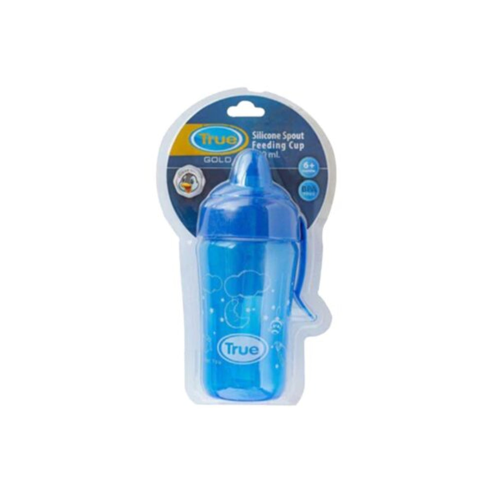 True Gold Training Cup with Silicone Straw – 300ml Blue