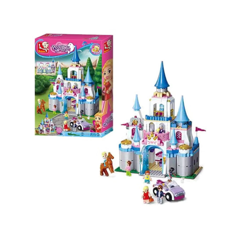 Sluban Girls Dream Sapphire Romantic Castle Building Blocks Set - 815 Pcs