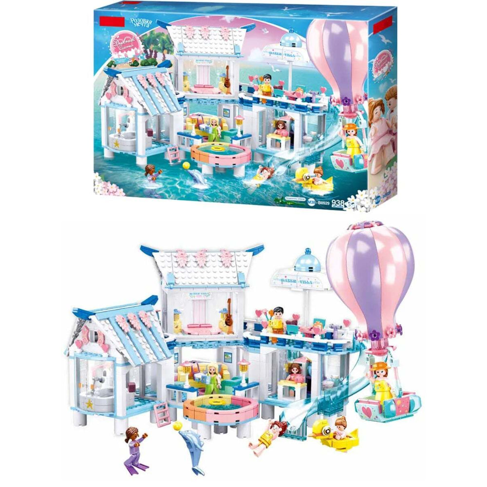 Sluban Girls Dream Swimming Pool by the Sea Bricks - 938 Pcs