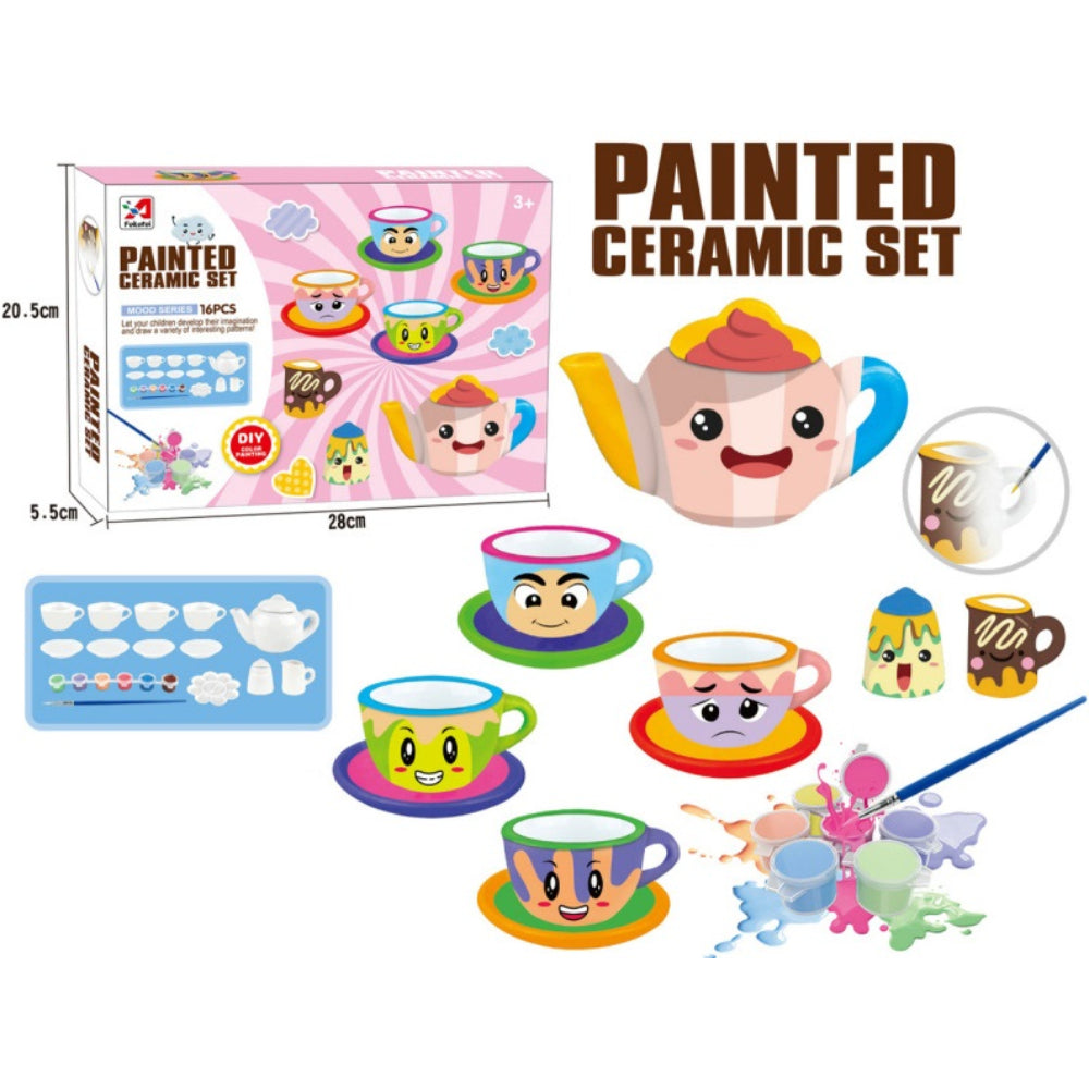 Painted Ceramic Set – 16 Pcs