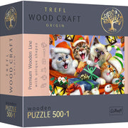 Trefl Festive Cats Wooden Puzzle - 500+1 Pcs