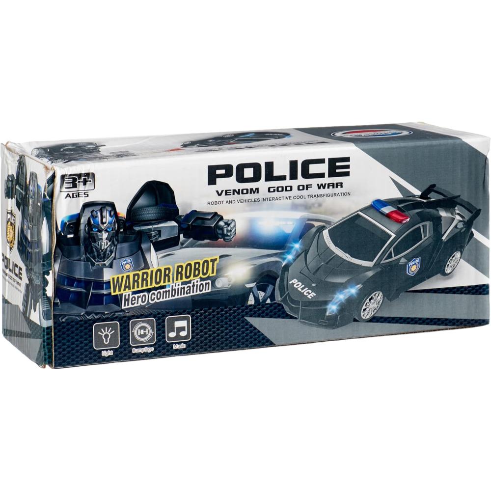 Police Transform Robot Car Toy – Black