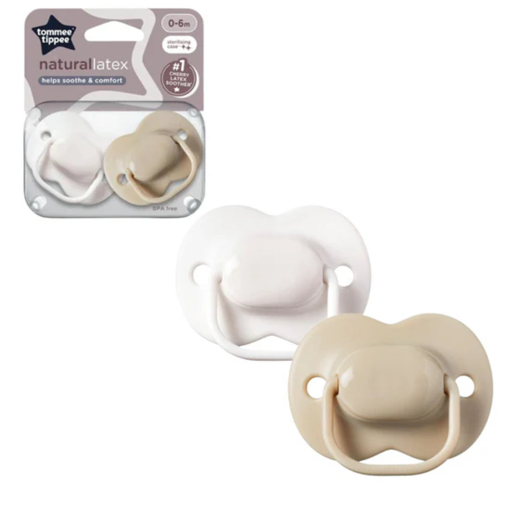 Tommee Tippee Natural Latex Cherry Soother – 0–6 Months (Pack of 2)