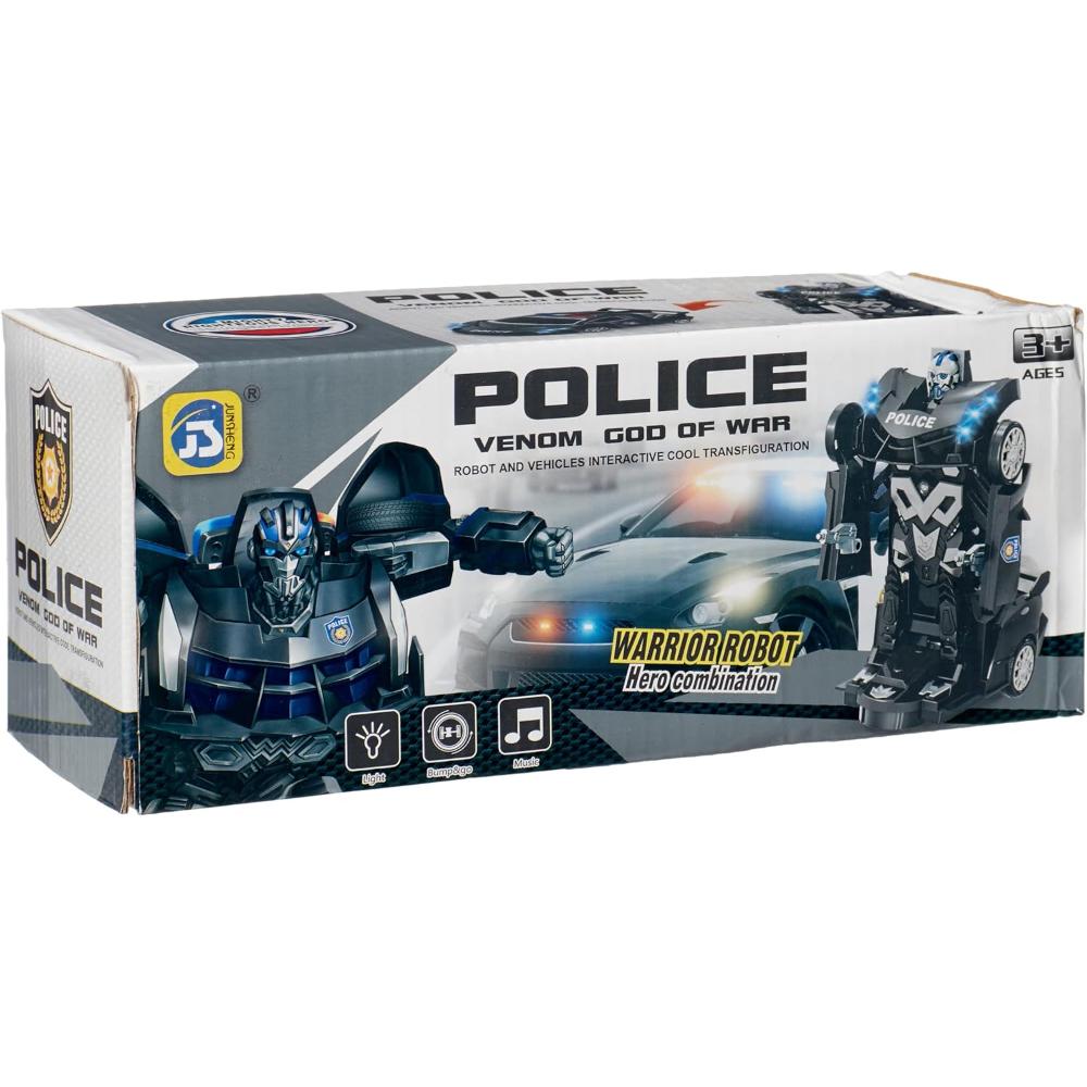 Police Transform Robot Car Toy – Black
