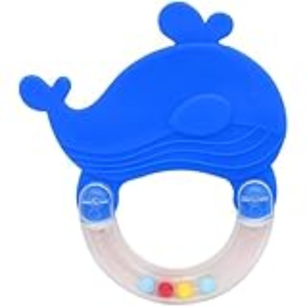 Safari Baby Teether with Rattle – Blue Dolphin Shape
