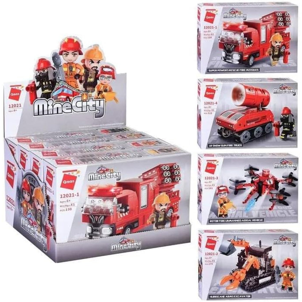 Mine City Firefighter Action Building Block Set – 579 Pieces - Toys - OKO