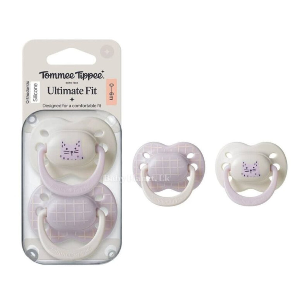 Tommee Tippee Ultimate Fit Orthodontic Silicone Pacifiers 0-6m – Purple