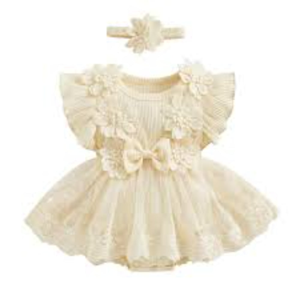Baby Girls Romper – Beige
