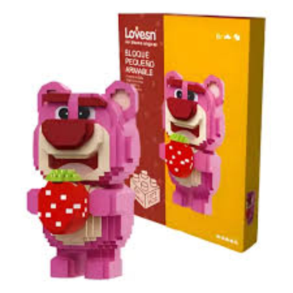 Lovesn Strawberry Bear Building Block Set – 1377Pcs - Toys