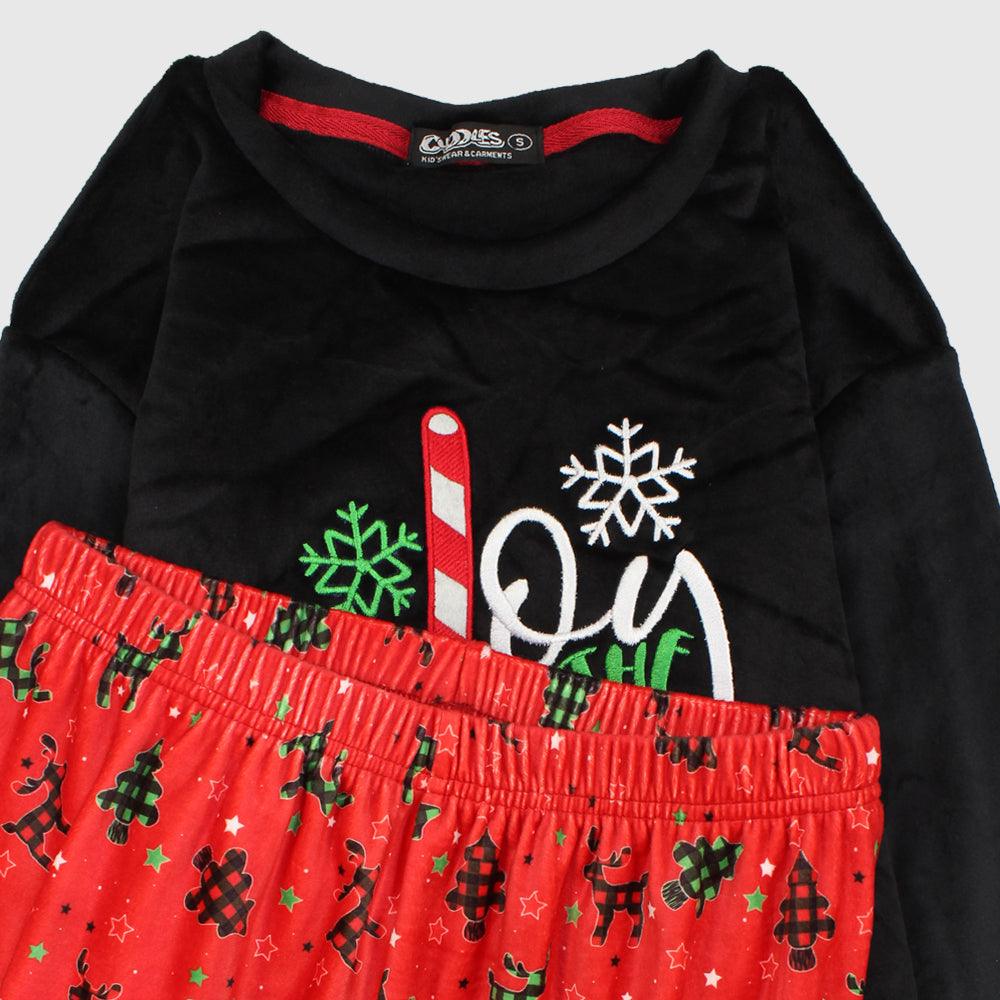 Joy To The World Long-Sleeved Fleeced Pajama For Parents - Ourkids - CUDDLES