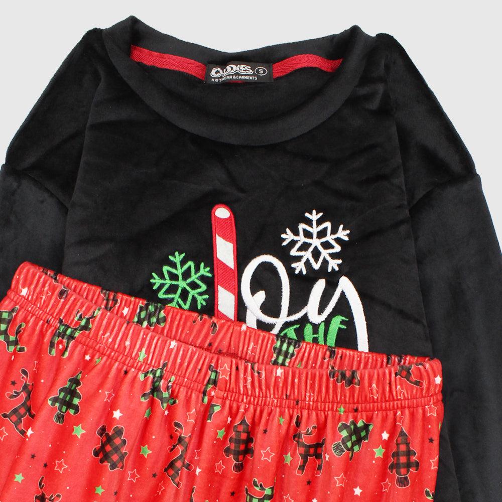 Joy To The World Long-Sleeved Fleeced Pajama - Ourkids - CUDDLES