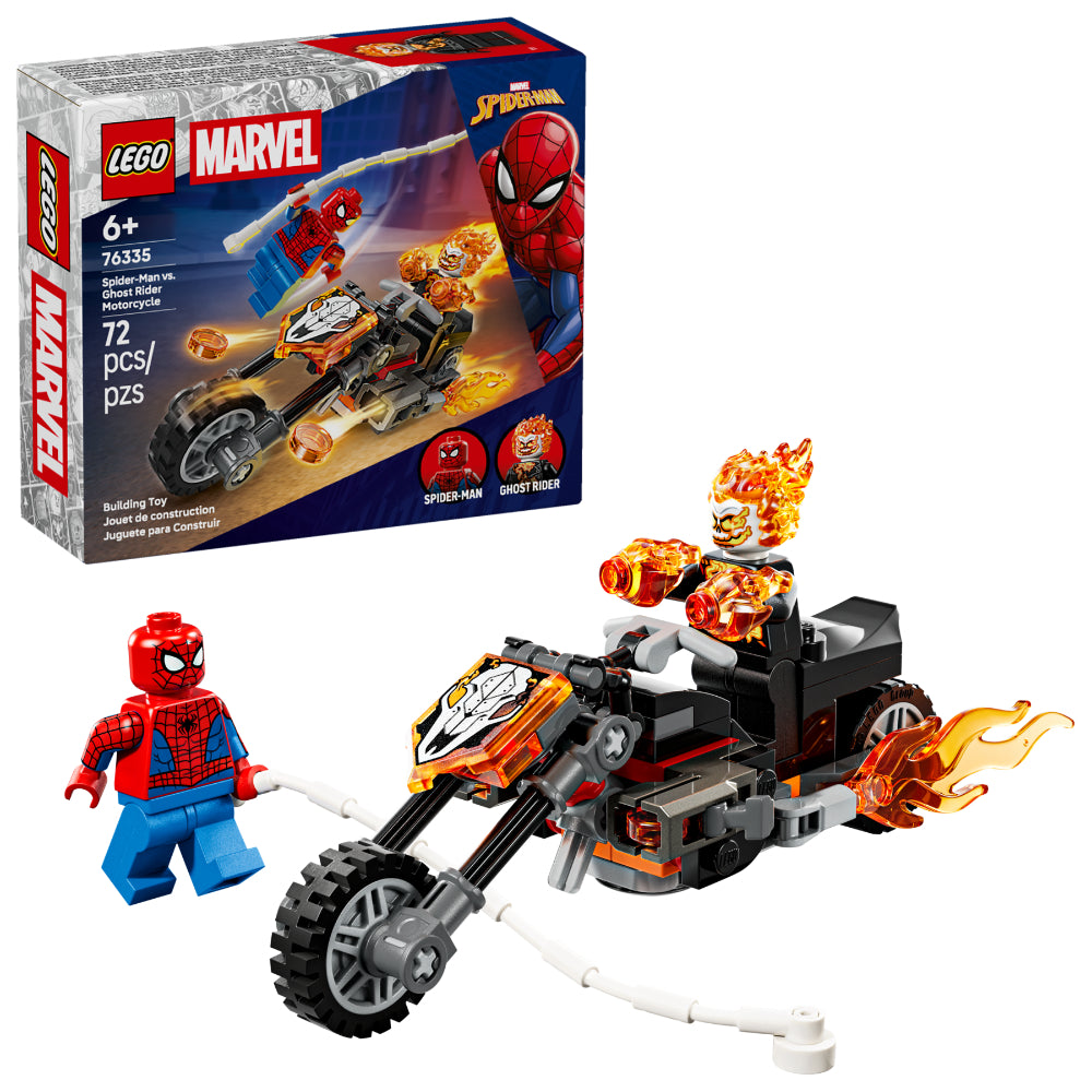 Lego Marvel Spider-Man vs. Ghost Rider Motorcycle Building Blocks Set – 72 Pcs