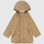 Khaki Unisex Long-Sleeved Waterproof Hooded Jacket - Ourkids - Playmore