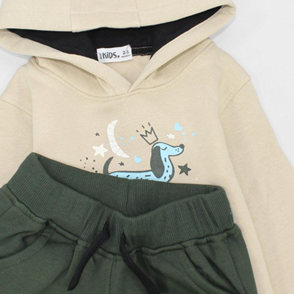 King Of Dogs Long-Sleeved Fleeced Hooded Pajama - Ourkids - Ourkids