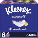 Kleenex Ultra Soft Facial Tissues, 8 Cube Boxes, 80 Tissues per Box, 3-Ply, Packaging May Vary - Ourkids - Kleenex