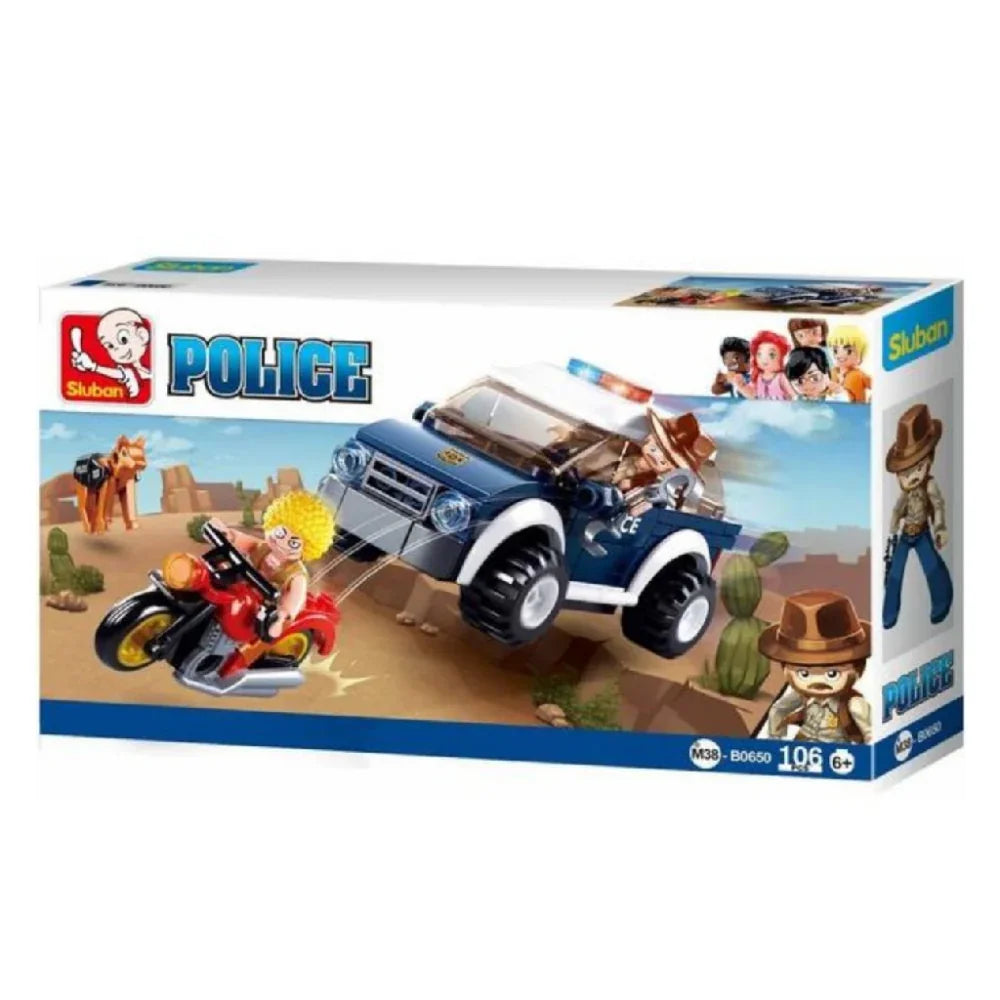 Sluban Police Off-Road Vehicle Building Blocks Set - 106 Pcs