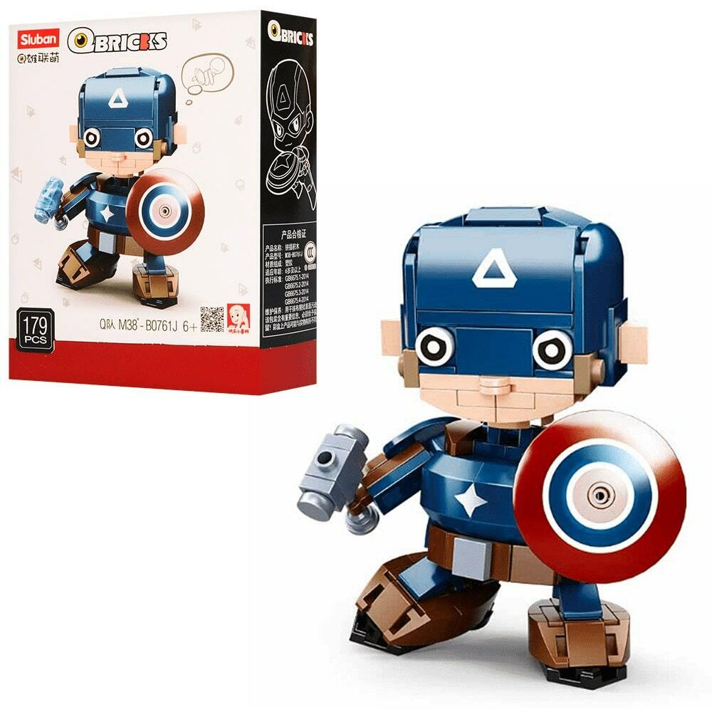 Sluban Qbricks Caption American Character Blocks Set - 179 Pcs