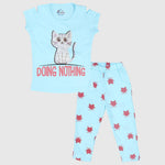 Lazy Cat Short-Sleeved Pajama - Ourkids - JOKY