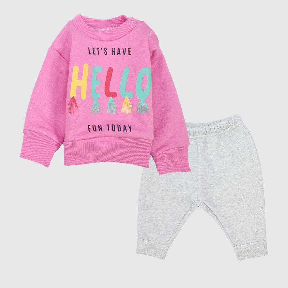 Let's Have Fun Long-Sleeved Fleeced Pajama - Ourkids - Al Sayad