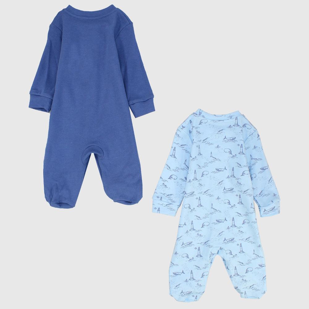 Lighthouse & Whale Long-Sleeved Baby Footie (Pack Of 2) - Ourkids - Al Sayad