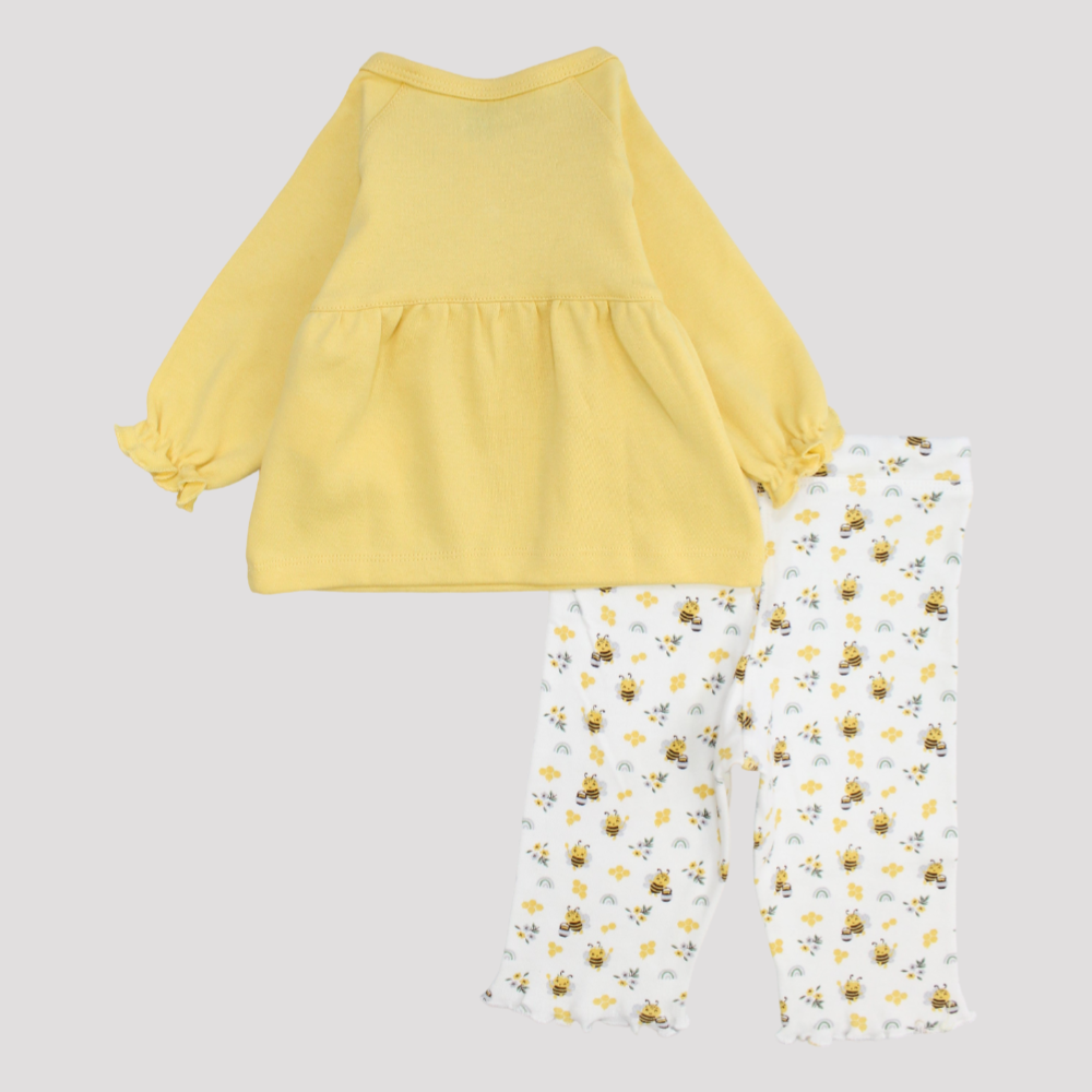 Little Bees Long-Sleeved Fleeced Pajama - Ourkids - Junior