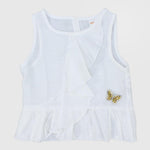 Little Butterfly Sleeveless Blouse - Ourkids - Quokka