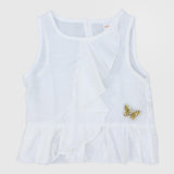 Little Butterfly Sleeveless Blouse - Ourkids - Quokka