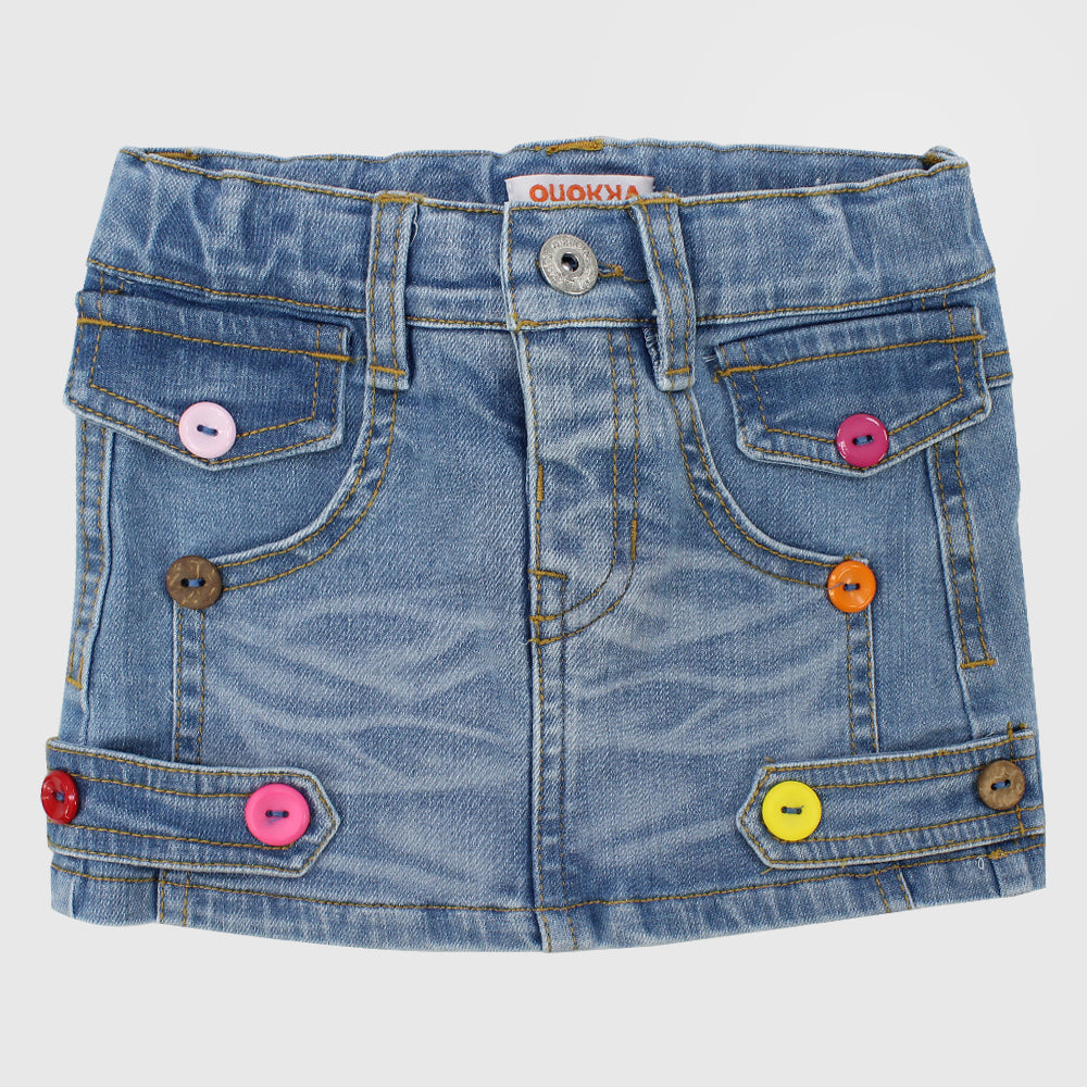 Little Buttons Jean Skirt - Ourkids - Quokka