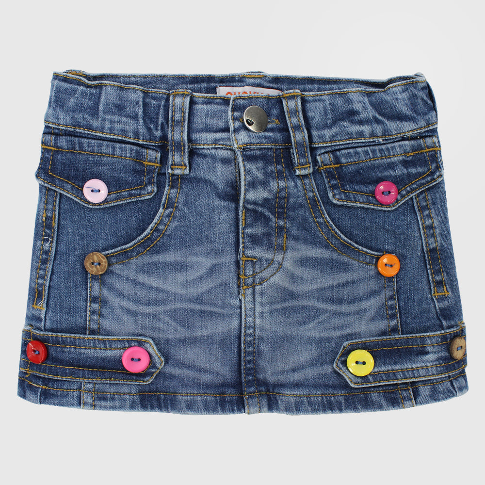 Little Buttons Jean Skirt - Ourkids - Quokka